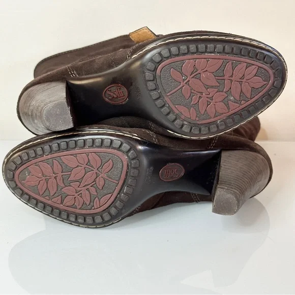 Sofft Sagan Suede Buckle Shearling Heeled Boots 8 - Picture 5 of 10